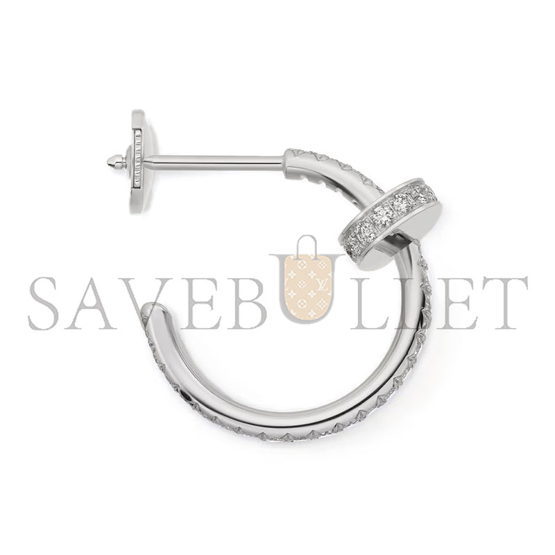 CARTIER JUSTE UN CLOU HOOP EARRINGS SMALL MODEL PAVED REF. B8301431